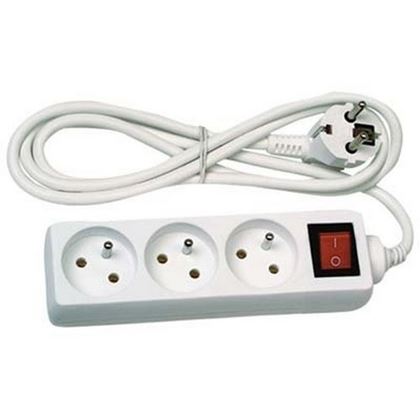 Power strip white 10m, 3 sockets with switch P 1310