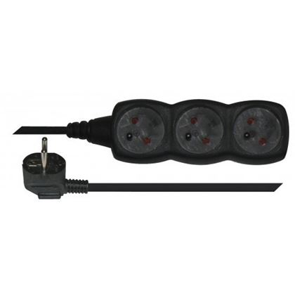 Power strip 3m, black, 3 sockets PC0313