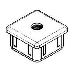 30x30 Square insert with thread M10 metal, cast aluminum alloy