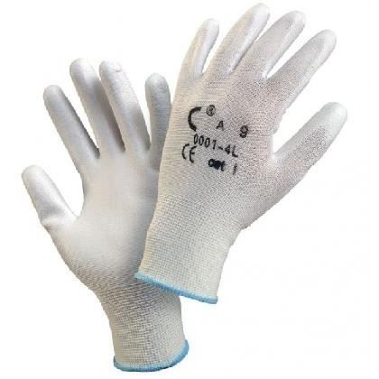 Gloves FFBunting Light dipped in PU size 10 WHITE