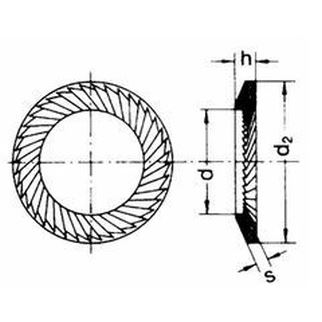 M6 d. 6.4x10x0.9 ZINC Schnorr safety washers 8.8 DIN 9250VS