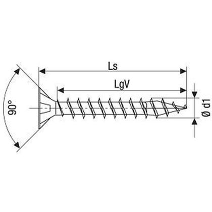 5.0x40/34-Z SPAX ZINC Chipboard screws, countersunk head, full thread, Pozidrive
