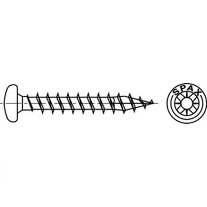SPAX 1051 4.0x15 ZINC Panhead chipboard screw TORX 20