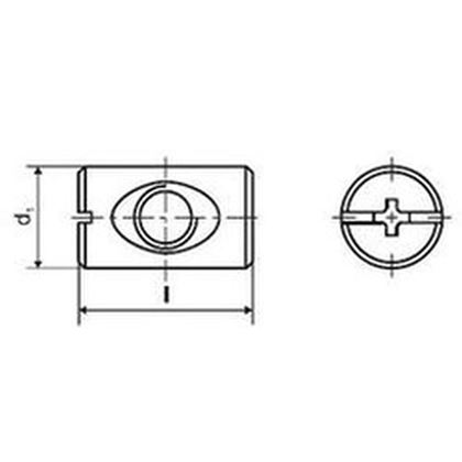 M6x10x20 BLUE ZINC Cross Dowel slotted, used e.g. for right angle connections, with high retention values, even in chipboard