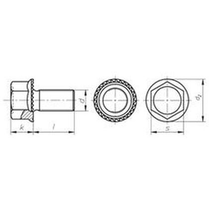 M5x8 ZINC cl.90 Hexagon flange bolt TENSILOCK