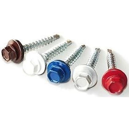 4.8x20 ZINC RAL3009 red Self-drilling hexagon head screws with EPDM washer