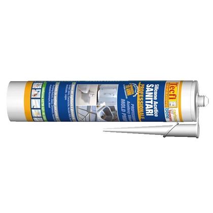 Professional sanitary acetic silicone sealant Tecfi transparent 300ml acc. ASTM G21-96 (2002)