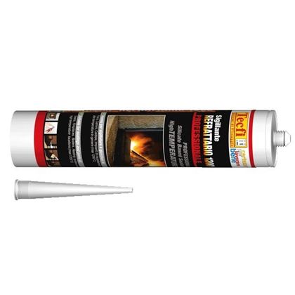 Professional silicate based heat resistant 1200°C mastic sealant Tecfi grey 300ml