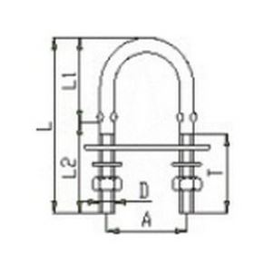 M8x80 A4 STAiNLESS STEEL U-Bolts ETR with metal sheet