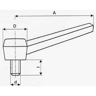 Clamping lever M12x35 black