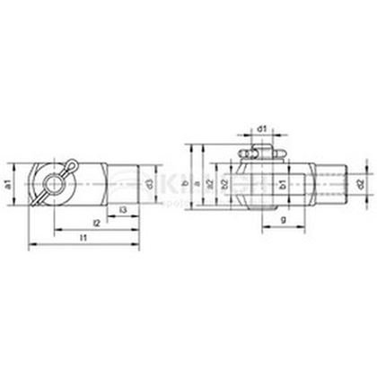 M12x24x72 ZINC Clevis joints DIN 71751
