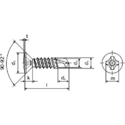 3.9x16 Self-drilling cross recessed counters head screw for clamp assembly MVCA