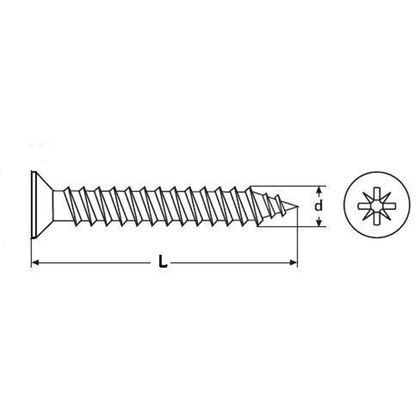 3.0x10 A2 STAINLESS STEEL Chipboard screw, countersunk head, full thread, pozidrive DIN 7505A
