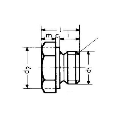 14x1.5 ZINC Hexagon head screw plugs DIN 7604 A