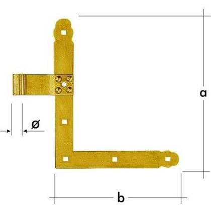 ZN 250 d.13 Corner hinges 250x200mm d.13mm L+R