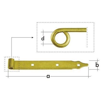 ZP 400 d.10 Strap hinge 400x30mm d.10mm
