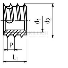 M5x0.8x10 STAINLESS STEEL 1.4305 Self cutting threaded inserts, short TYP BAV-Ensat 307