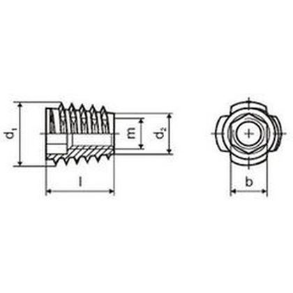 M6x13 E WHITE ZINC Insert hex drive, conical outside thread FLBVH