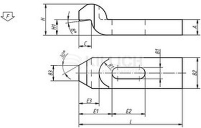 M22x160 PLAIN Single cranked clamp DIN 6316/71068