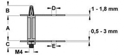 PCB spacers 22.2x9x6.4 100 1222000 02