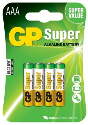 alkaline battery GP SUPER AAA 1.5V, blister (4 pcs)