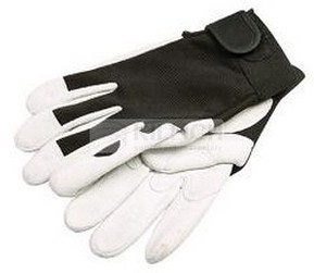 11" nylon-goatskin leather gloves with pads in palm