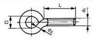 M4x15 (length 28mm, thread 15mm, eye 6mm) ZINC Bolt eye type 48