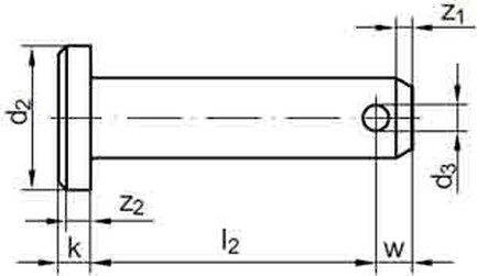 30h11x160 PLAIN Clevis Pins With Head With Hole 8H13 ISO 2341 B DIN ...