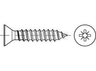 2.2x16 A2 STAINLESS STEEL Cross recessed countersunk head tapping screws DIN 7982