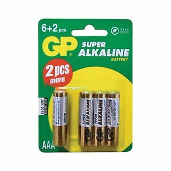 alkaline battery GP SUPER AAA 1.5V, blister (6+2 pcs)