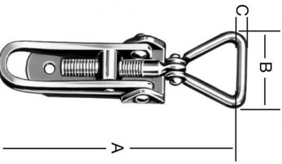 Locking piece of a Box A-123mm, B-32mm, C-5mm, ZINC