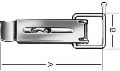 Locking piece of a Box A-109mm, B-36mm, A2 STAINLESS STEEL