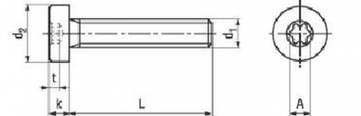 M3x5 A2 STAINLESS STEEL Hexalobular socket head cap screws, low head TORX BN 15857