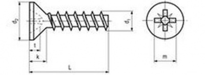 2.2x8 F ZINC Countersunk screws for thermo plastic with Pozidriv, PLASFAST 30