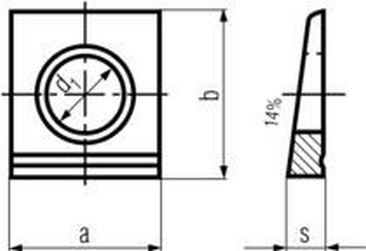 M10 pr. 11x22x22x4.6 HOT DIP GALVANIZED Square taper washer for U-sections 8% DIN 435I