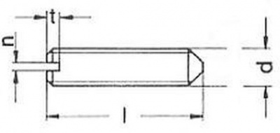 M8x12 PLAIN 14H Slotted set screws with cone point DIN 553