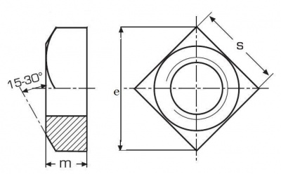 M10 PLAIN /4/ Square nuts, product grade C DIN 557