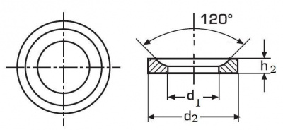 M12 d. 14.2x24x5 PLAIN Conical washers DIN 6319D