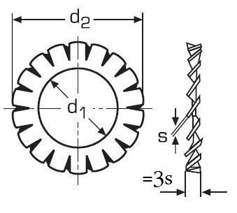 M10 d. 10.5x18x0.9 PLAIN Serrated lock washer DIN 6798A