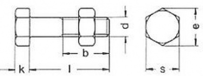 M16x55 HOT DIP GALVANIZED 5.6 Hexagon head bolts for steel structures DIN 7990