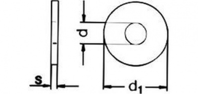 M4 d. 4.3x12x1 BLACK ZINC Washers with outside diameter = 3 x nominal thread diameter DIN 9021