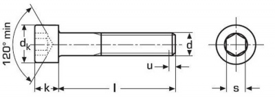 NR.10-32x1.1/4 UNF A2 STAINLESS STEEL Hexagon socket head cap screws DIN 912