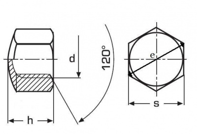 M8 ZINC /6/ Hexagon cap nuts DIN 917