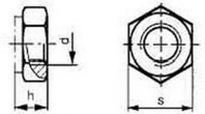 M16 flZn/nc/TL/x/480h/C  Prevailing torque type hexagon nuts all-metal insert DIN 980V
