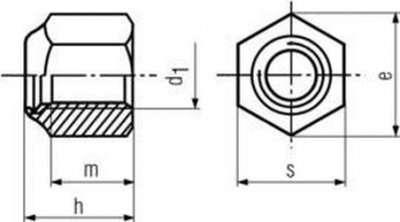 M16 ZINC /8/ Prevalling torque type hexagon nuts with nylon insert DIN 982