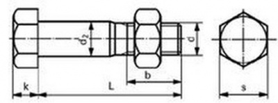 M12x50 5.6 HOT DIP GALVANIZED Hexagon fitting bolts, long thread DIN 7968