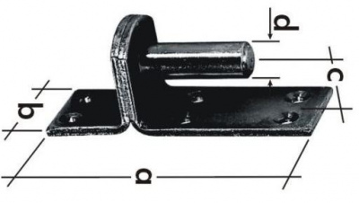 C 10/11c Hinge handle d.10/11mm PLAIN