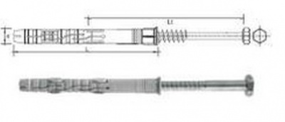 10x140 frame anchor nylon + hexagonal head screw