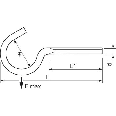 M6x50 ZINC Cup hook 15.02451