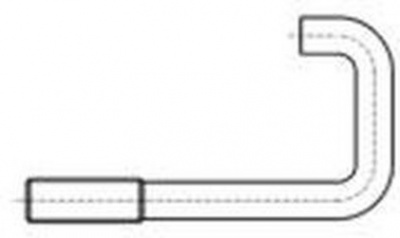 M8 50x130 ZINC ROOF hook form U